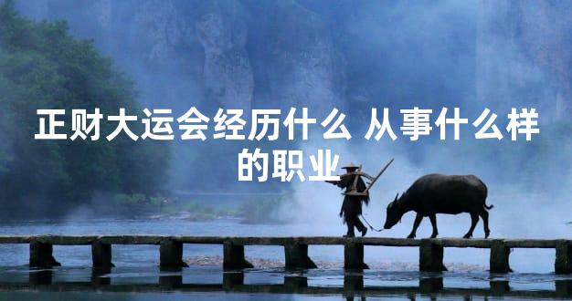 正财大运会经历什么 从事什么样的职业